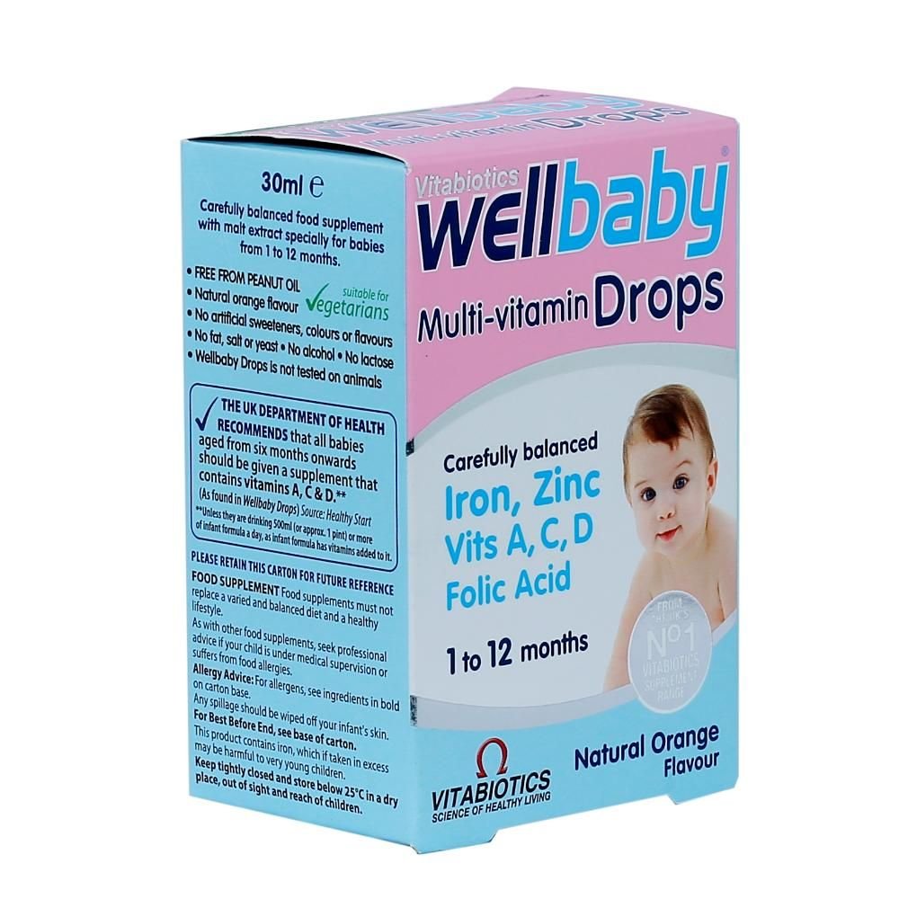 WELLBABY MULTI-VIT DROPS 30ML (1-12 MONTHS) 2 WELLBABY MULTI-VIT DROPS 30ML (1-12 MONTHS) - Image 1