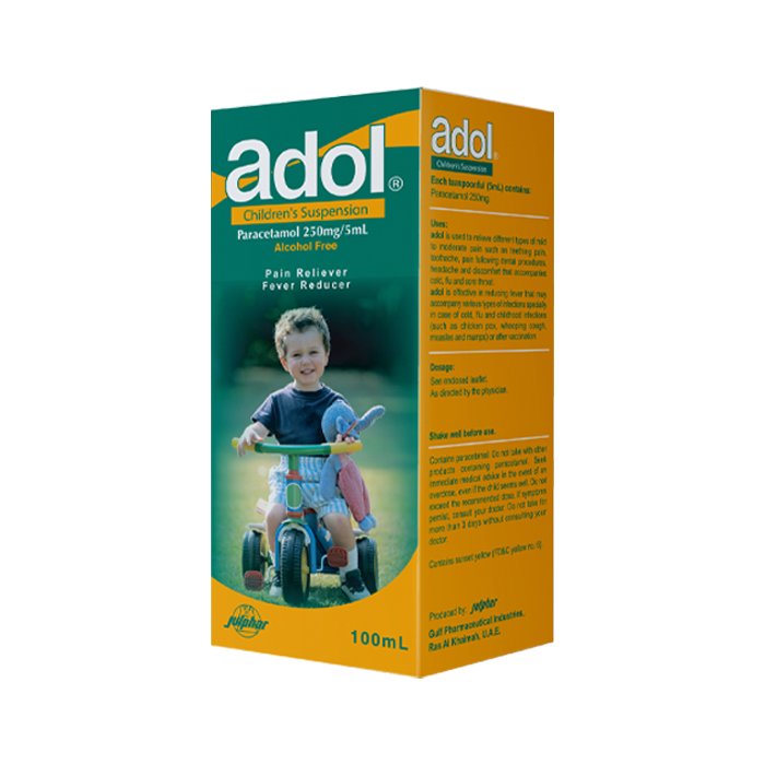 112082-1 Adol 250 mg/5ml Children's Suspension 100 ml Bottle - Image 1
