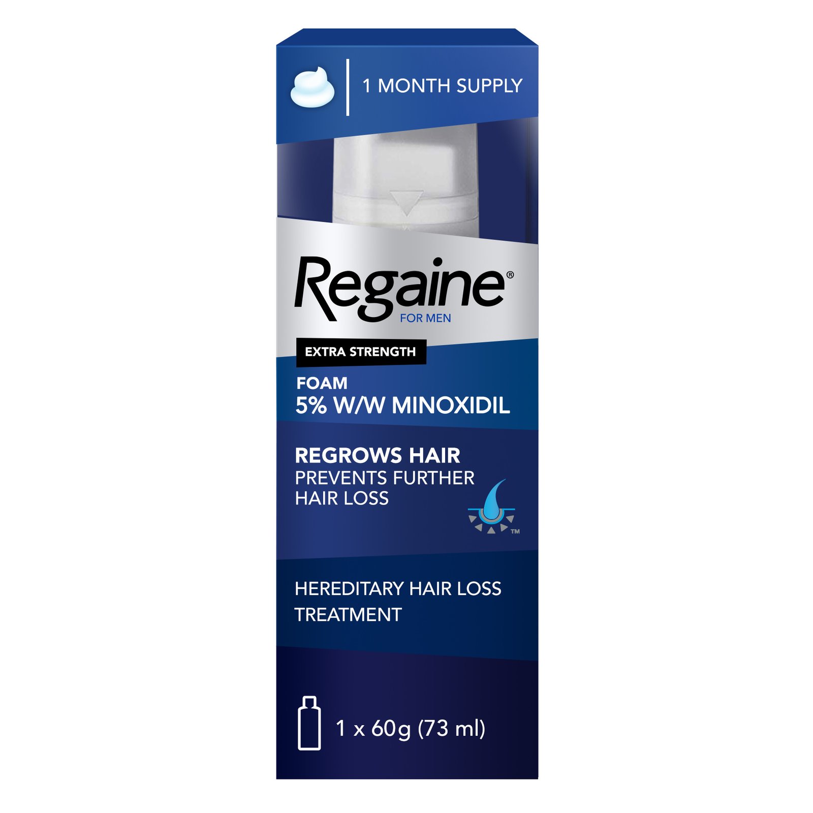 125333-0001 Regaine Men Foam 5% 60's Single Pack - Image 1