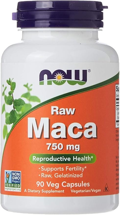 MACA Now Foods Raw Maca 750 Mg 90 Veg Capsules - Image 1